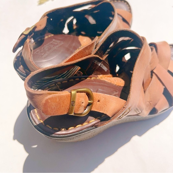 Women’s Born Platform Wedge Brown Leather Sandals‎ 7 - Picture 7 of 10